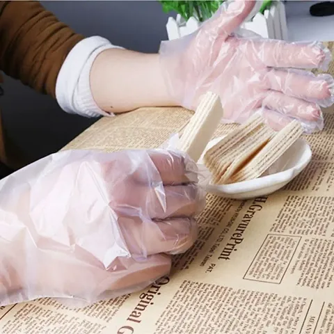 transparent plastic gloves / Clear plastic gloves / Hand Gloves / Transparent gloves / Hand Cleaning gloves / gloves / Transparent glove- 400 Pcs Poly Plastic Gloves