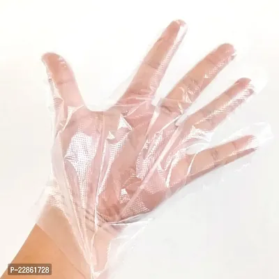transparent plastic gloves / Clear plastic gloves / Hand Gloves / Transparent gloves / Hand Cleaning gloves / gloves / Transparent glove- 400 Pcs Poly Plastic Gloves-thumb0