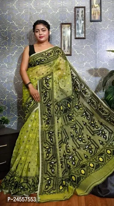 Elegant Cotton Silk Saree without Blouse piece For Women