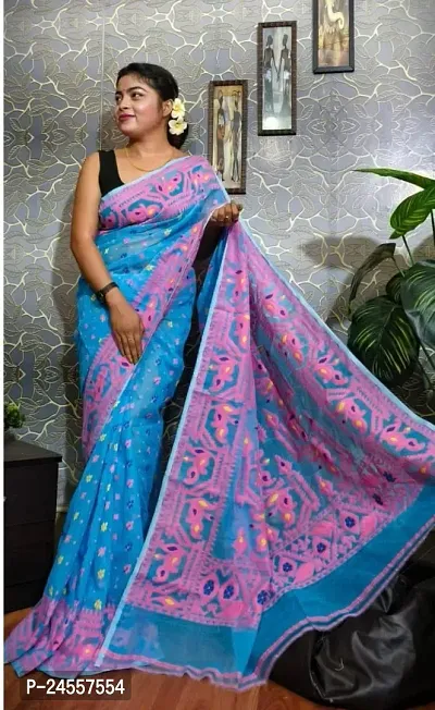 Elegant Cotton Silk Saree without Blouse piece For Women