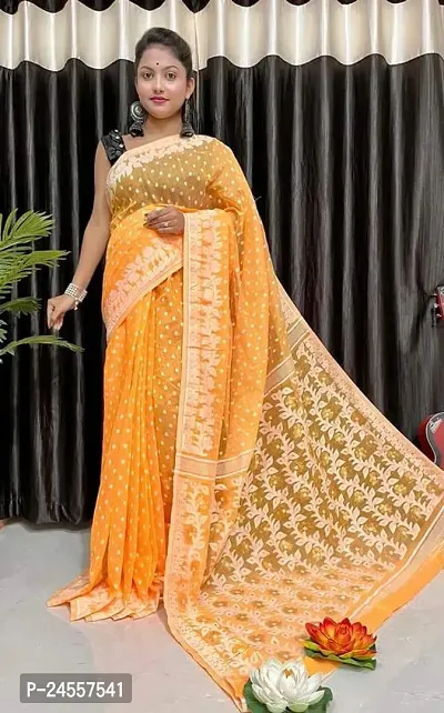 Elegant Cotton Silk Saree without Blouse piece For Women