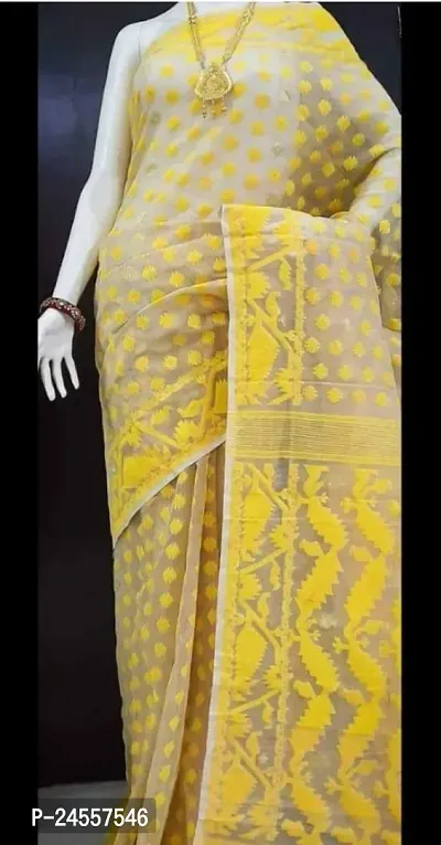 Elegant Cotton Silk Saree without Blouse piece For Women-thumb0