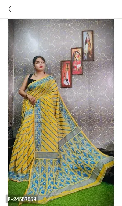 Elegant Cotton Silk Saree without Blouse piece For Women