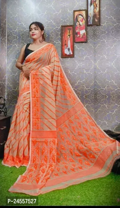 Elegant Cotton Silk Saree without Blouse piece For Women