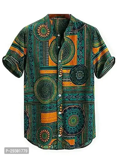 Trendy Green Rayon Printed Shirt For Men-thumb0