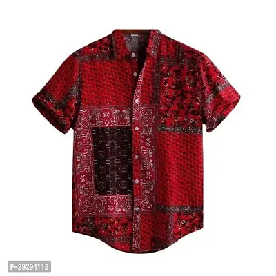 Stylish Red Rayon Printed Shirts For Boys-thumb0