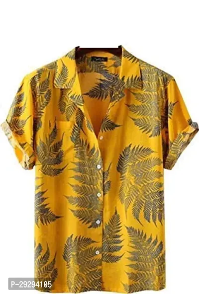 Stylish Yellow Rayon Printed Shirts For Boys-thumb0