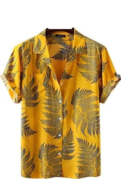 Stylish Yellow Rayon Printed Shirts For Boys