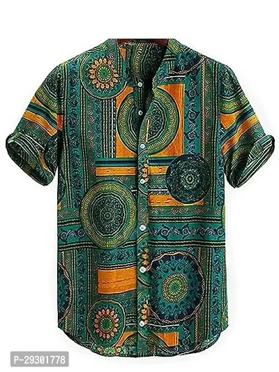 Trendy Green Rayon Printed Shirt For Men-thumb0