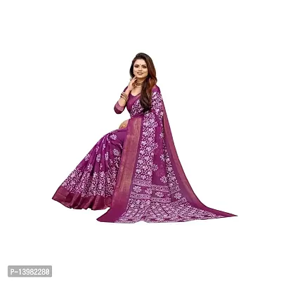 Redmart 88 Women's Cotton Printed Saree with Blouse (R MART-padama-Wine)-thumb2