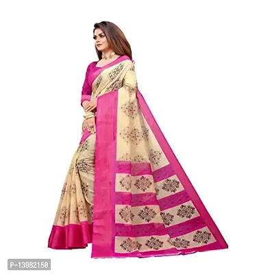 Redmart 88 Women's Cotton Printed Saree with Blouse (R MART-battik-Pink)-thumb3