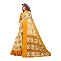 Redmart 88 Women's Cotton Printed Saree with Blouse (R MART-battik-Yellow)-thumb2