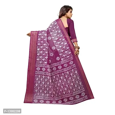 Redmart 88 Women's Cotton Printed Saree with Blouse (R MART-padama-Wine)-thumb5