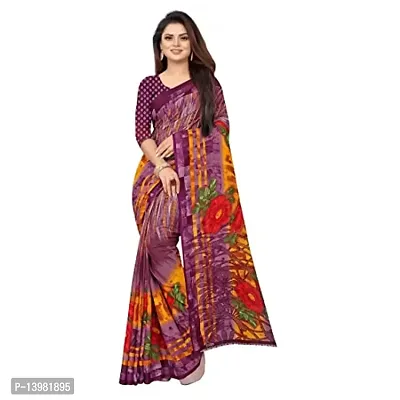 Redmart 88 Women's Cotton Printed Saree with Blouse (R MART-1-Magenta)-thumb2