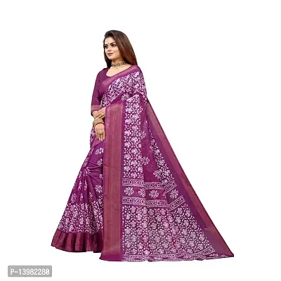 Redmart 88 Women's Cotton Printed Saree with Blouse (R MART-padama-Wine)-thumb3