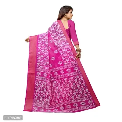 Redmart 88 Women's Cotton Printed Saree with Blouse (R MART-padama-Pink)-thumb4