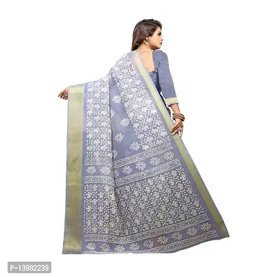 Redmart 88 Women's Cotton Printed Saree with Blouse (R MART-padama-Grey)-thumb4