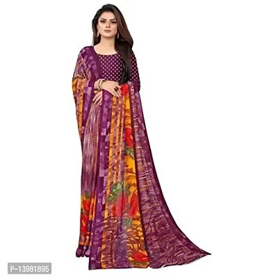 Redmart 88 Women's Cotton Printed Saree with Blouse (R MART-1-Magenta)-thumb3