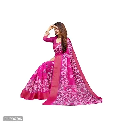Redmart 88 Women's Cotton Printed Saree with Blouse (R MART-padama-Pink)-thumb2