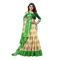 Redmart 88 Women's Cotton Printed Saree with Blouse (R MART-battik-Olive)-thumb1