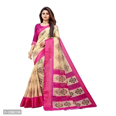 Redmart 88 Women's Cotton Printed Saree with Blouse (R MART-battik-Pink)