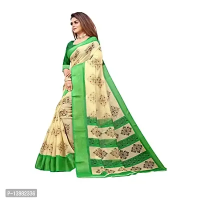 Redmart 88 Women's Cotton Printed Saree with Blouse (R MART-battik-Olive)-thumb3