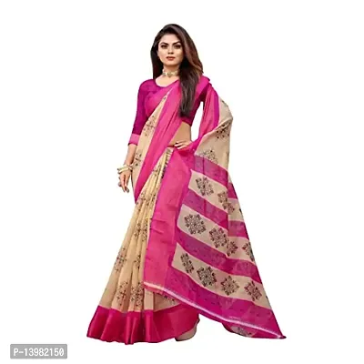 Redmart 88 Women's Cotton Printed Saree with Blouse (R MART-battik-Pink)-thumb2