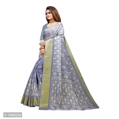 Redmart 88 Women's Cotton Printed Saree with Blouse (R MART-padama-Grey)-thumb3