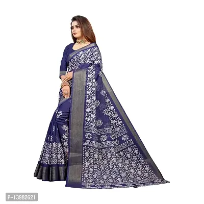 Redmart 88 Women's Cotton Printed Saree with Blouse (R MART-padama-Navy Blue)-thumb3