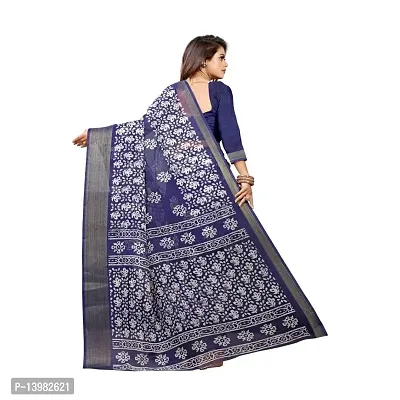 Redmart 88 Women's Cotton Printed Saree with Blouse (R MART-padama-Navy Blue)-thumb4