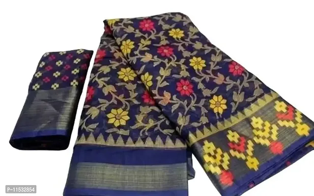 Fancy Cotton Saree with Blouse Piece for Women