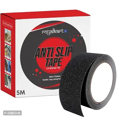 Royalkart Anti Slip Tape, Anti Skid Fall Resistant Tape, Self Adhesive. For Slippery Stairs and Surfaces. SIZE - 5M x 50MM(Black)-thumb0