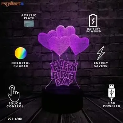 3D Illusion Led Lamp Happy Birthday Gifts with Table Lamp 7 Color Changing  USB and Battery Powered-thumb3