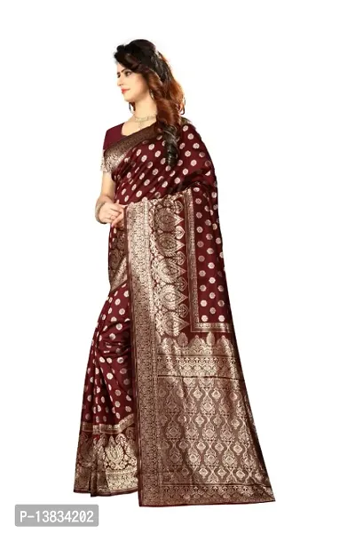 Woven Kanjivaram Silk Blend Saree-thumb3