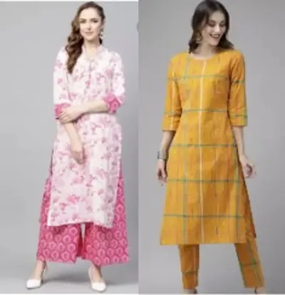 Stylish Rayon Kurta Bottom Set For Women Pack Of 2