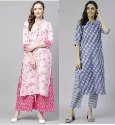 Stylish Rayon Kurta Bottom Set For Women Pack Of 2