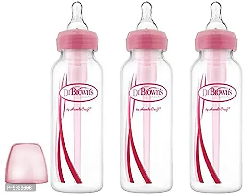 Dr. Brown's Options Baby Bottles, 8 Oz (3 Pack) (Pink)-thumb0