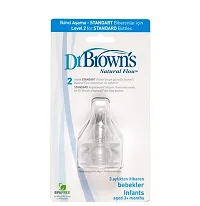 Dr Brown 2pk Level 2 Nipple Size 2ct Dr. Brown's 2pk Level 2 Standard Nipple, 3-6 Months-thumb1