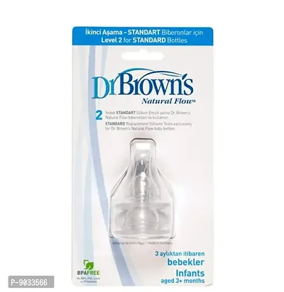 Dr Brown 2pk Level 2 Nipple Size 2ct Dr. Brown's 2pk Level 2 Standard Nipple, 3-6 Months-thumb2