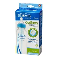 Dr. Brown's Narrow Neck Options Baby Bottle 8oz 2 Pack of 2, Blue)-thumb1