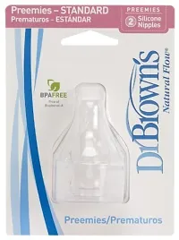 Dr. Brown's Natural Flow Level 2 Standard Nipple (Pack of 6, Clear)-thumb2