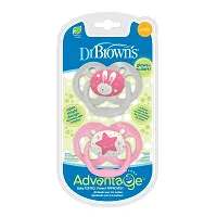 Dr. Brown's Advantage Glow in The Dark 2 Piece Stage 2 Pacifie (Pack of 2, Pink)-thumb3