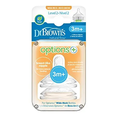 Dr. Brown's Options+ Wide Neck Level 2 Teats (100 ml, Pack of 1, White)