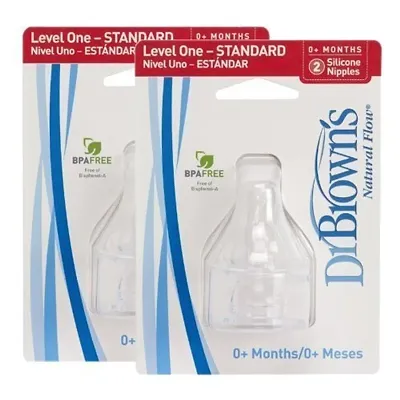 Dr. Brown's Natural Flow Level 1 Standard Nipple (Pack of 1, White)