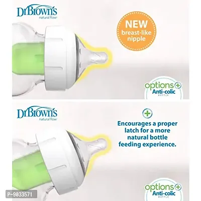 Dr. Brown's Options+ Wide Neck Baby Bottle Nipple (Pack Of 2, White)-thumb5