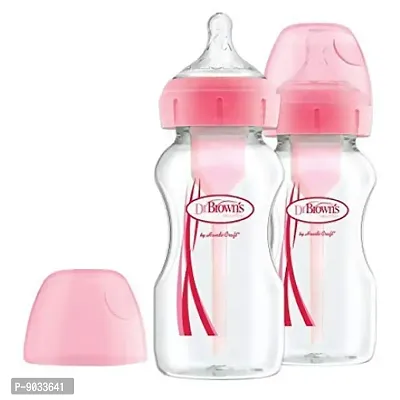 Dr. Brown's Options Wide Neck Bottle (270 Ml, Pink, Pack of 2)