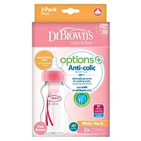 Dr. Brown's Options Wide Neck Bottle (270 Ml, Pink, Pack of 2)-thumb3