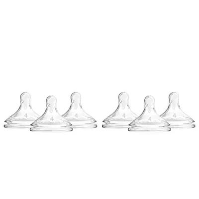 Dr. Brown's Options+ Wide-Neck Baby Bottle Nipple, Level 4 (9 Months+), 6 Count