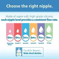 Dr. Brown's Options+ Wide-Neck Baby Bottle Nipple, Level 1 (0 Months+), 6 Count-thumb4