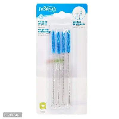 Dr. Brown's Baby Infant Cleaning Milk Vent Bottle Teat Brush 4 (Pack of 4, Blue)-thumb0
